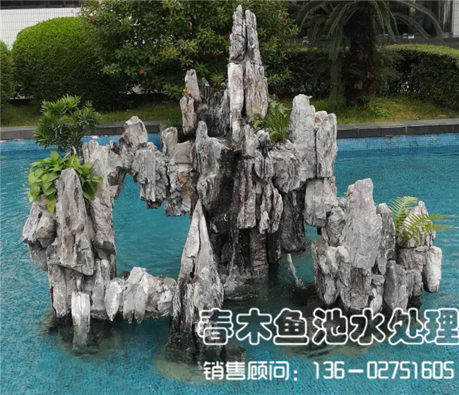 广州天河区公司鱼池假山制件完成