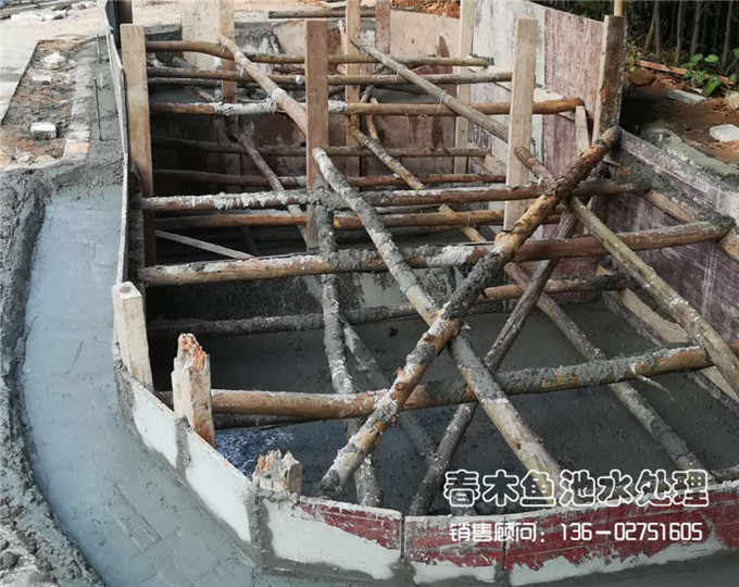 广州庭院鱼池结构基本完成