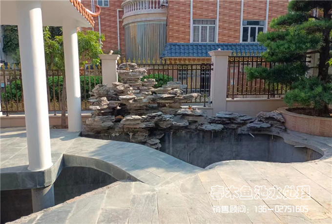 广州南沙区庭院鱼池假山的建造图片3