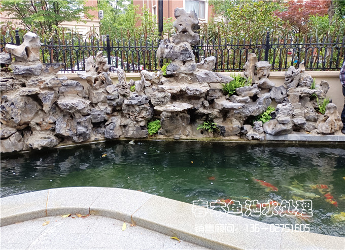 武汉家庭庭院鱼池假山建造图片4